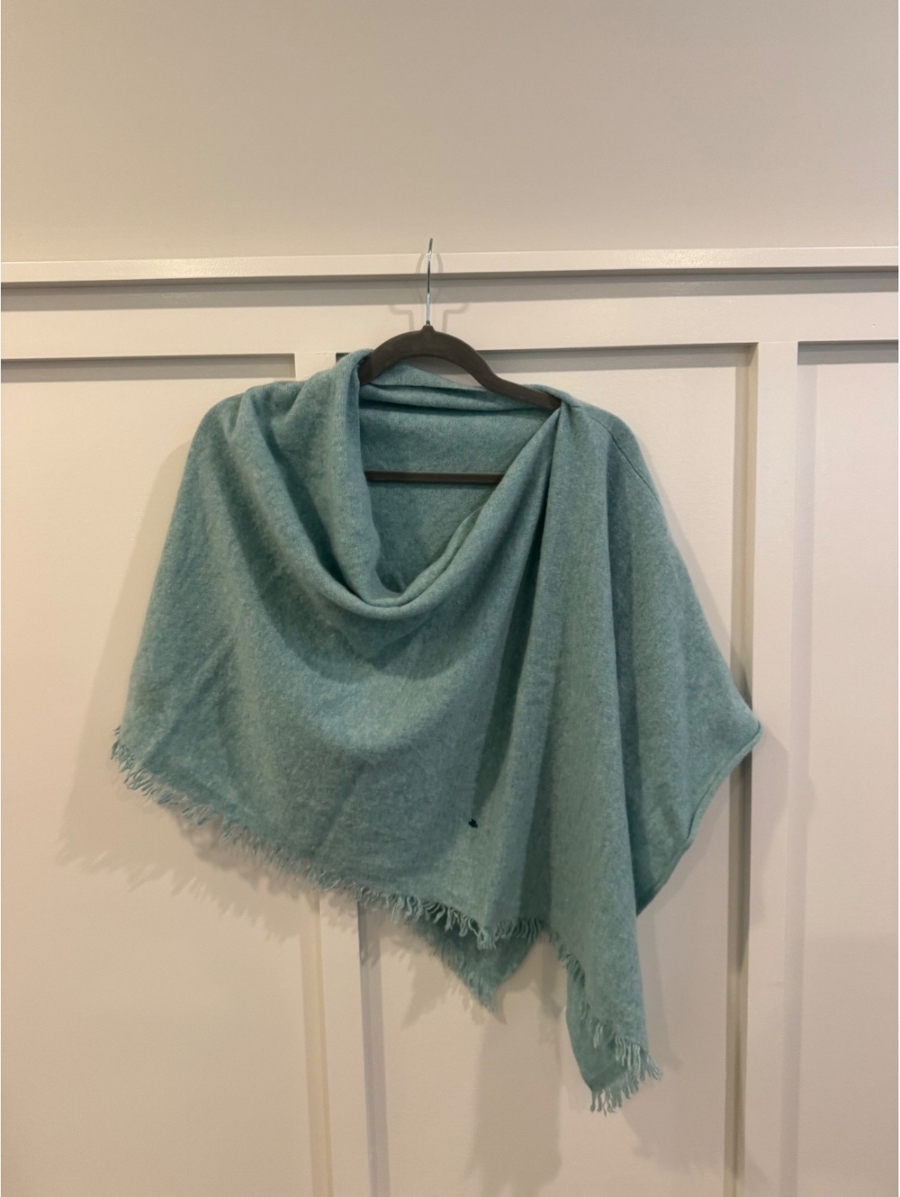 Repeat Cashmere teal cashmere poncho